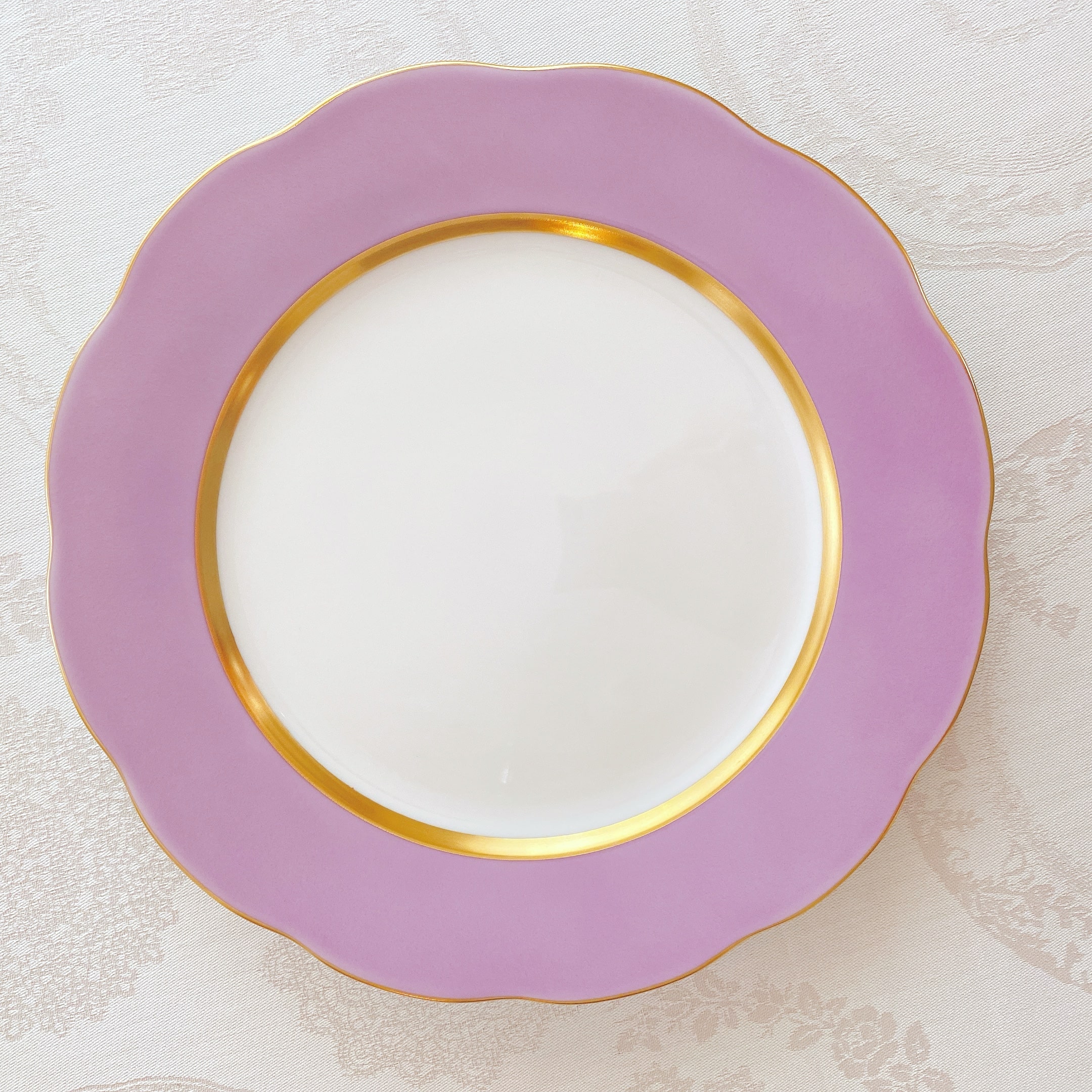 ヘレンド シルクリボン 23cm デザートプレート　パープル　（*写真一番下のプレートのみ。他の商品は別売です。）