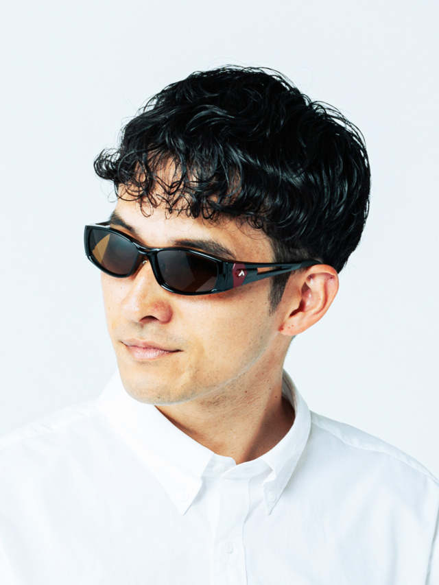 スポーツサングラス 黒 ブラウンレンズ A-FIT 偏光スポーツサングラス 偏光ブラウンレンズ AF-001PBR