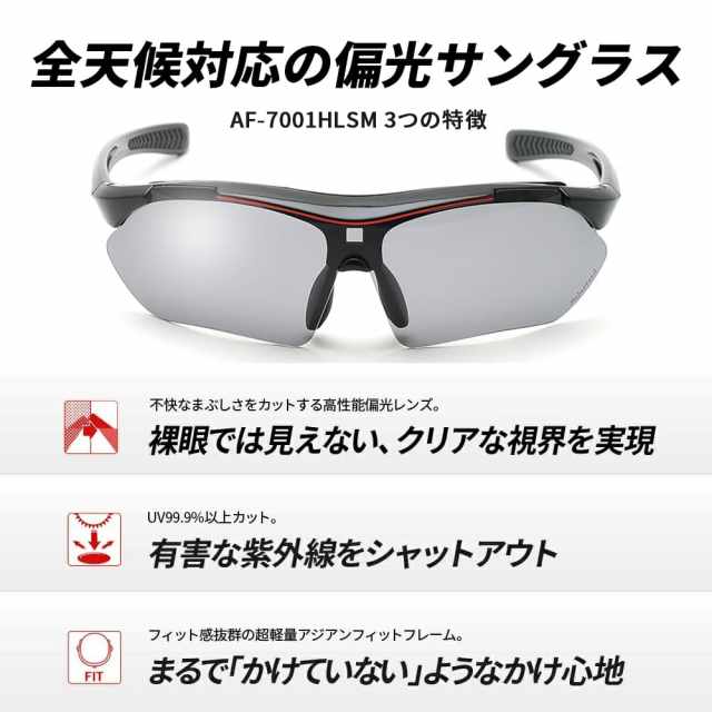 A-FIT 偏光スポーツサングラス ライトカラーレンズ AF-7001HLSM