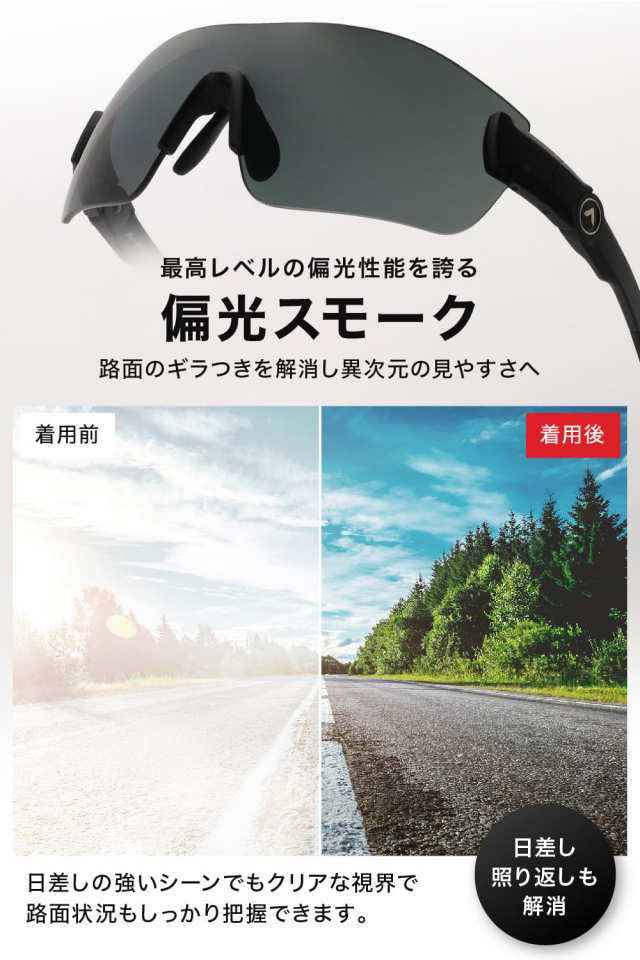 A-FIT スポーツサングラス フィットマスター 偏光スモーク