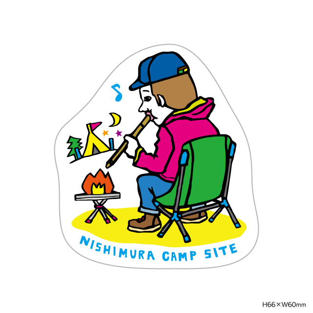 【郵送可】ウシオダヒロアキ×西村キャンプ場(座る男性)