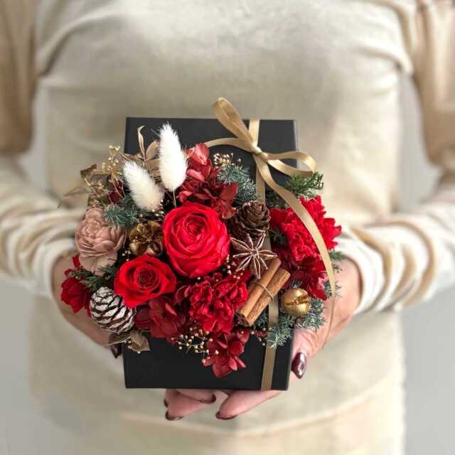 クリスマスプリザーブドフラワー 【Noir Rouge-ノワールルージュ- 】