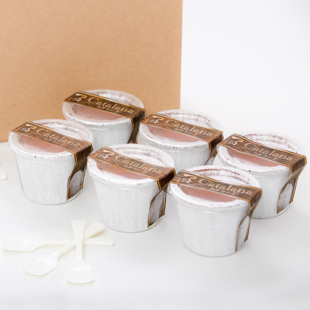 カタラーナ6個セット　茨城県産の卵（奥久慈卵）と筑波山麓の牛乳を使いスペインのカタラーナをオリジナルレシピで作りました。 半解凍で食べるのがおすすめです。