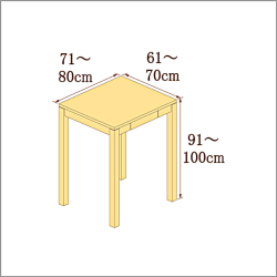 高さ91-100cm／奥行き61-70cm／横幅71-80cmの机/デスク