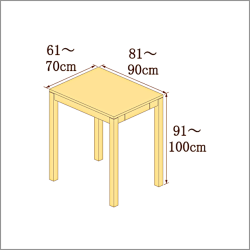 高さ91-100cm／奥行き81-90cm／横幅61-70cmの机/デスク