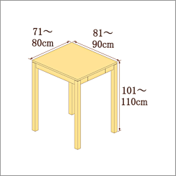 高さ101-110cm／奥行き81-90cm／横幅71-80cmの机/デスク