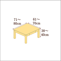高さ38-40cm／奥行き61-70cm／横幅71-80cmの机/デスク