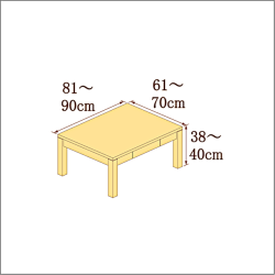 高さ38-40cm／奥行き61-70cm／横幅81-90cmの机/デスク