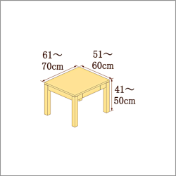 高さ41-50cm／奥行き51-60cm／横幅61-70cmの机/デスク