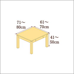 高さ41-50cm／奥行き61-70cm／横幅71-80cmの机/デスク