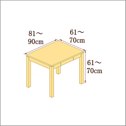 高さ61-70cm／奥行き61-70cm／横幅81-90cmの机/デスク