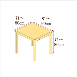 高さ71-80cm／奥行き81-90cm／横幅71-80cmの机/デスク