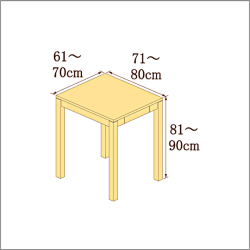 高さ81-90cm／奥行き71-80cm／横幅61-70cmの机/デスク