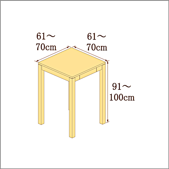 高さ91-100cm／奥行き61-70cm／横幅61-70cmの机/デスク