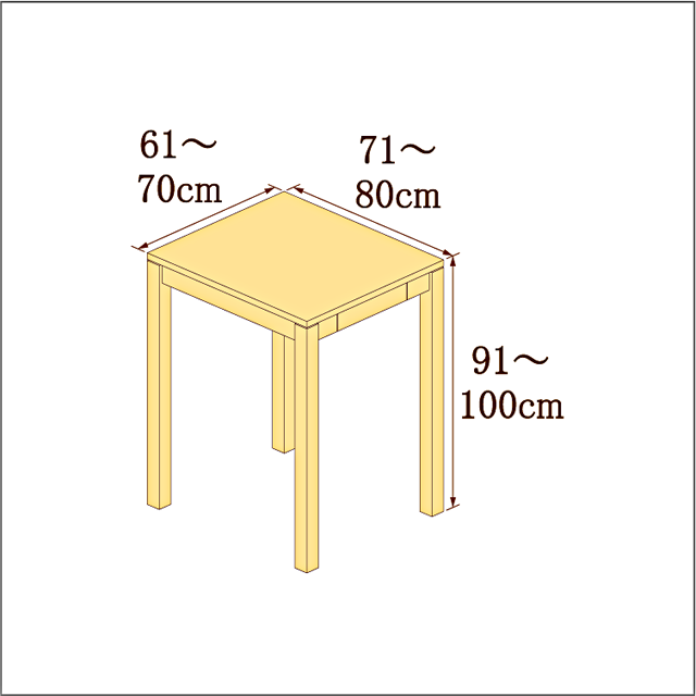 高さ91-100cm／奥行き71-80cm／横幅61-70cmの机/デスク