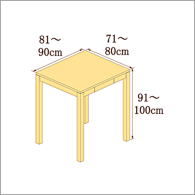 高さ91-100cm／奥行き71-80cm／横幅81-90cmの机/デスク
