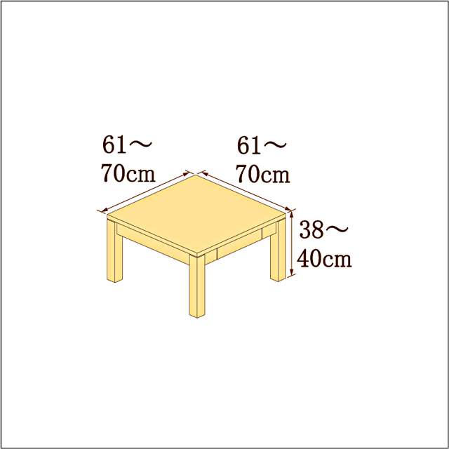 高さ38-40cm／奥行き61-70cm／横幅61-70cmの机/デスク