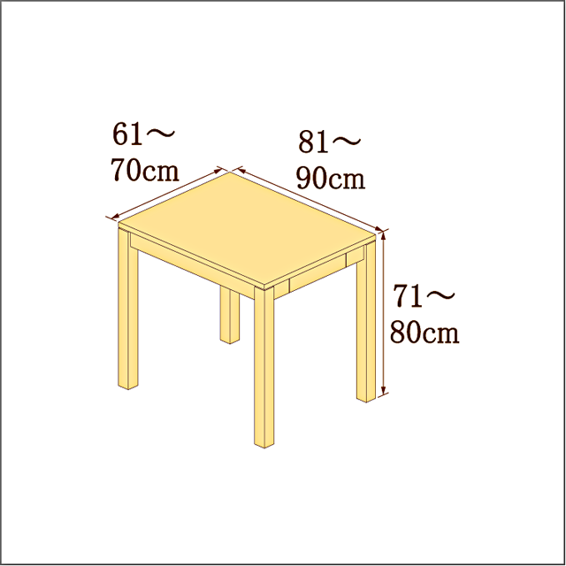 高さ71-80cm／奥行き81-90cm／横幅61-70cmの机/デスク