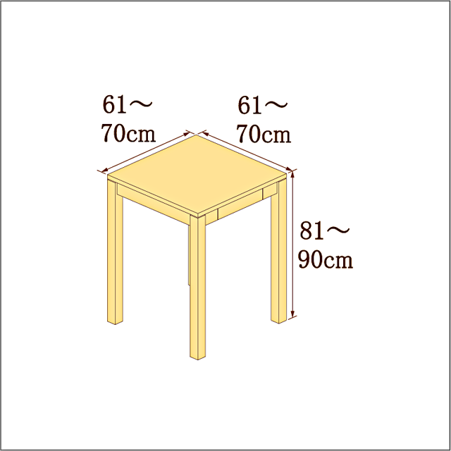 高さ81-90cm／奥行き61-70cm／横幅61-70cmの机/デスク