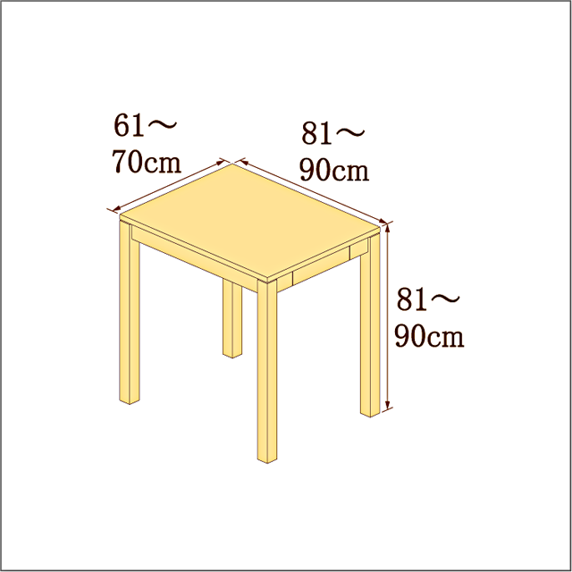 高さ81-90cm／奥行き81-90cm／横幅61-70cmの机/デスク