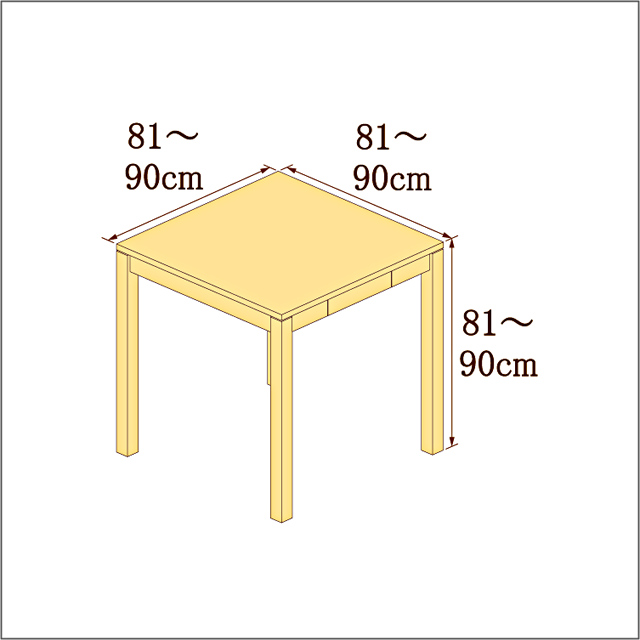 高さ81-90cm／奥行き81-90cm／横幅81-90cmの机/デスク
