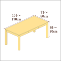 高さ61-70cm／奥行き71-80cm／横幅161-170cmの机/デスク
