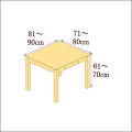 高さ61-70cm／奥行き71-80cm／横幅81-90cmの机/デスク