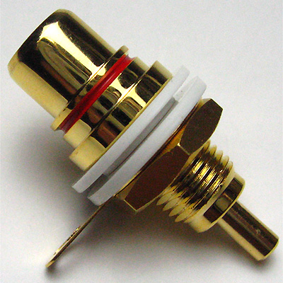 金メッキ RCAジャック 赤