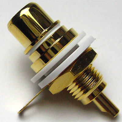 金メッキ RCAジャック 白