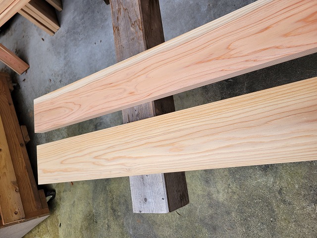 kw008 杉化粧枠材　無節　【2枚セット】約2000×30×120ｍｍ　約2000×30×130ｍｍ