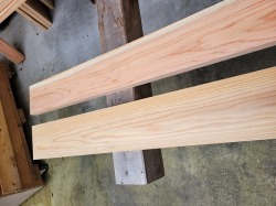 kw008 杉化粧枠材　無節　【2枚セット】約2000×30×120ｍｍ　約2000×30×130ｍｍ