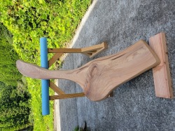 SGK456 樹齢約450年・杉大枝一枚板　約1640×150～90～340×35mm