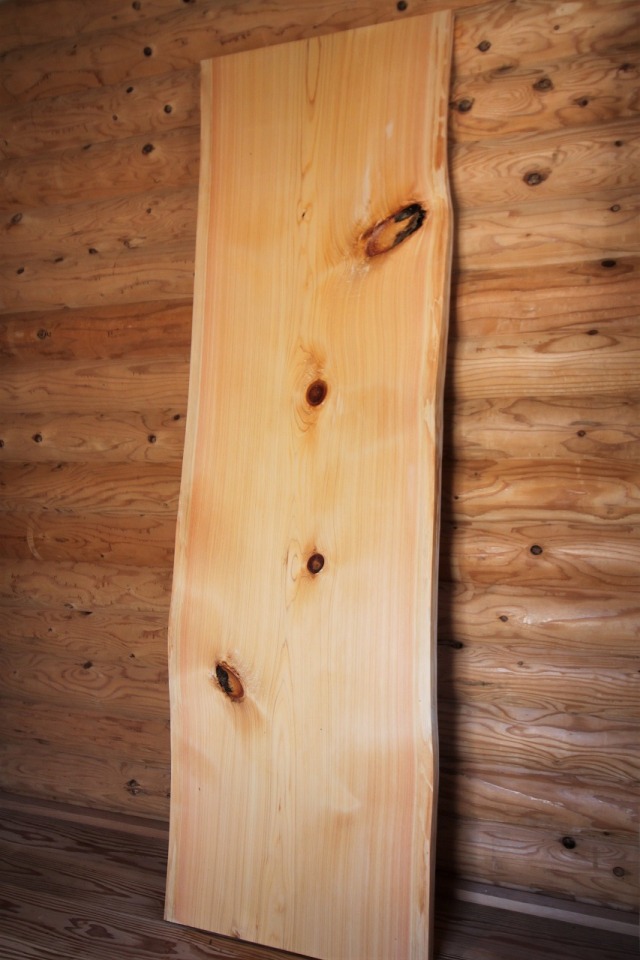 #ひのき #一枚板 hinoki001】ひのき一枚板 樹齢約200年 節有 長さ1700mm×厚さ35mm