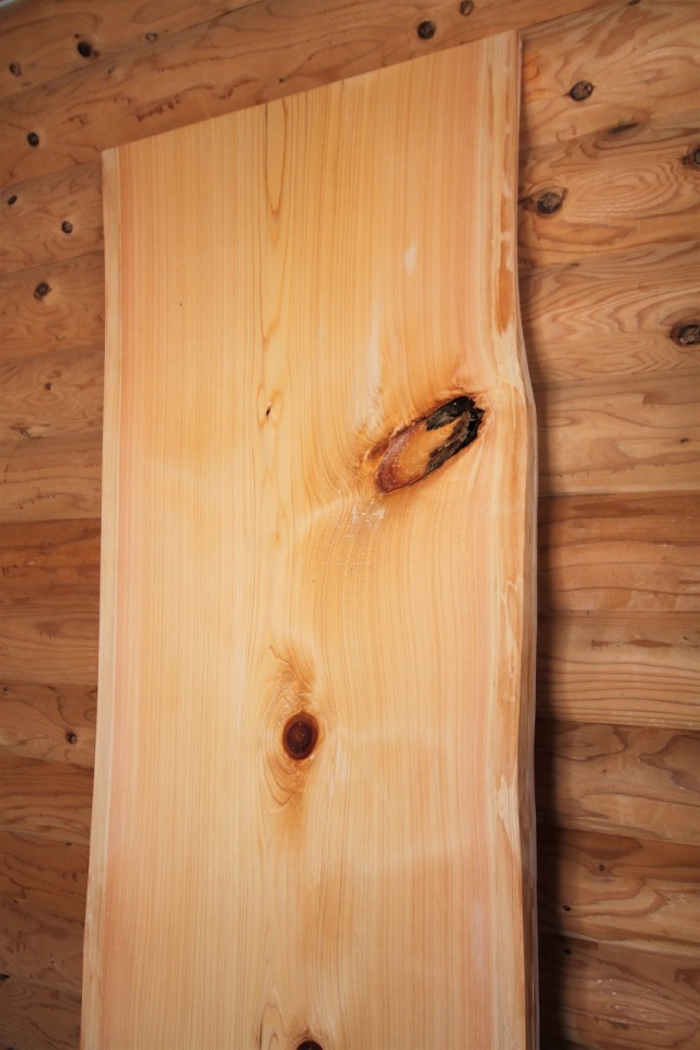 #ひのき #一枚板 hinoki001】ひのき一枚板 樹齢約200年 節有 長さ1700mm×厚さ35mm