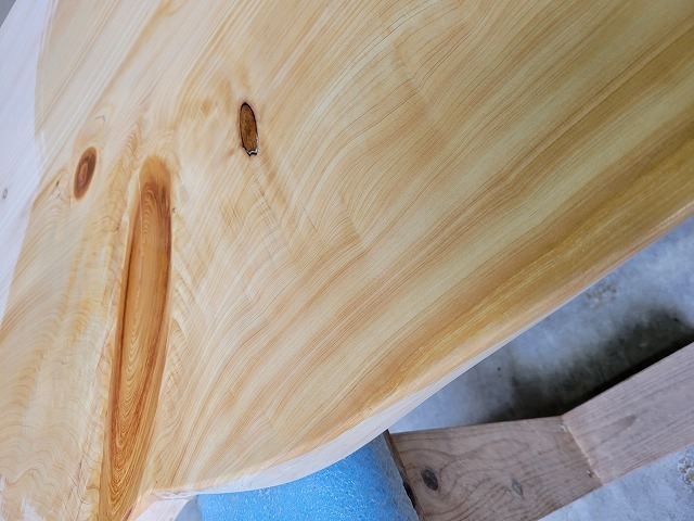 hinoki151 桧一枚板 節有 約3900×40×590～700～640mm