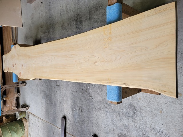 hinoki152 桧一枚板 節有 約3850×40×410～530～540mm