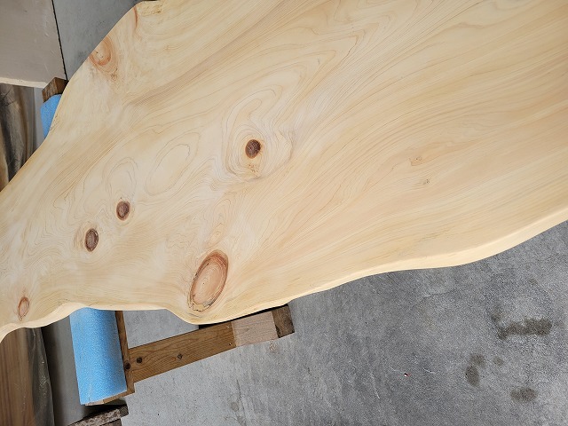 hinoki152 桧一枚板 節有 約3850×40×410～530～540mm