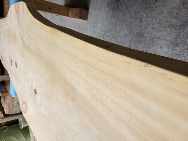 hinoki152 桧一枚板 節有 約3850×40×410～530～540mm