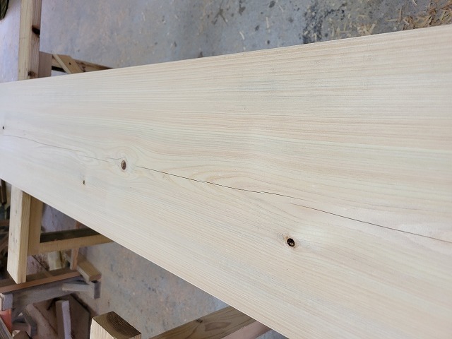 節有りヒノキ　V目地付き　一部サネ有り hinoki506 ヒノキ 節有 約2000×40×270mm