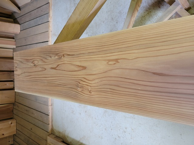 SG315 杉一枚板 約1400×40×245mm 天然熟成乾燥材 上小節 耳なし