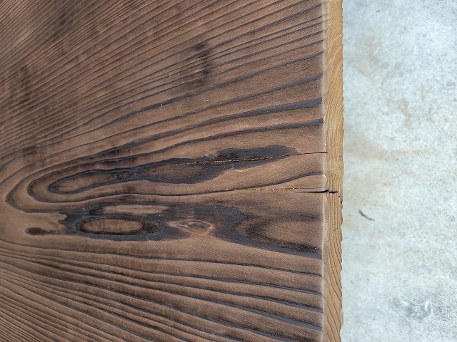 YS003 焼杉天板 天然杉一枚板 約2090×730～920×37mm