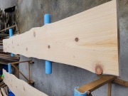 hinoki158 桧一枚板　両耳付き　節有　約4000×39×450～450～500ｍｍ