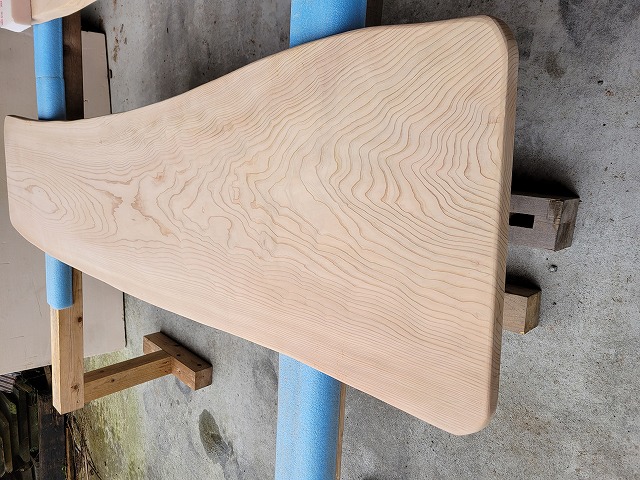 sc004  杉カウンター天板　約2170×30×450～550ｍｍ