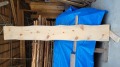 hinoki703 桧一枚板　節有　約3000×39×400～410～430～430ｍｍ　両耳付き　プレナー仕上げ　研磨加工仕上げ　小ヒビあり