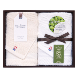 ナチュラルアイランド　今治オリーブスクラブ2　フェイスタオル2P　No.20