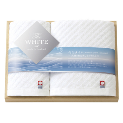 今治　The　WHITE　木箱入りスリムバス・フェイスタオルセット　No.25