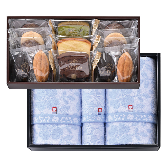 コンビネーションギフト　ゴディバ　パティスリーアソートメント＆はなみずき　今治タオルセット　No.100