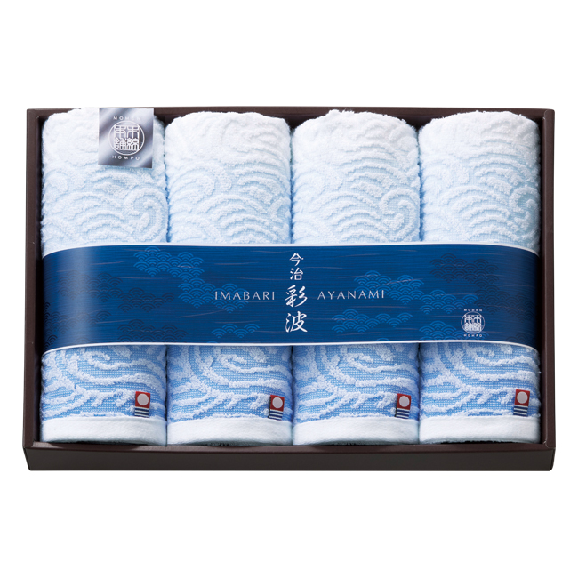 今治彩波タオル-木綿本舗-　フェイスタオル4P　No.40