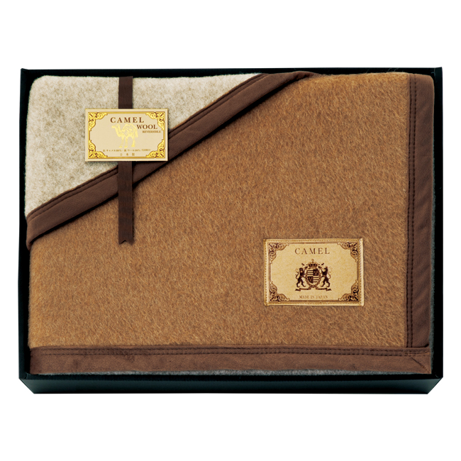 キャメル＆ウール毛布（毛羽部分）（リバーシブル）　No.200