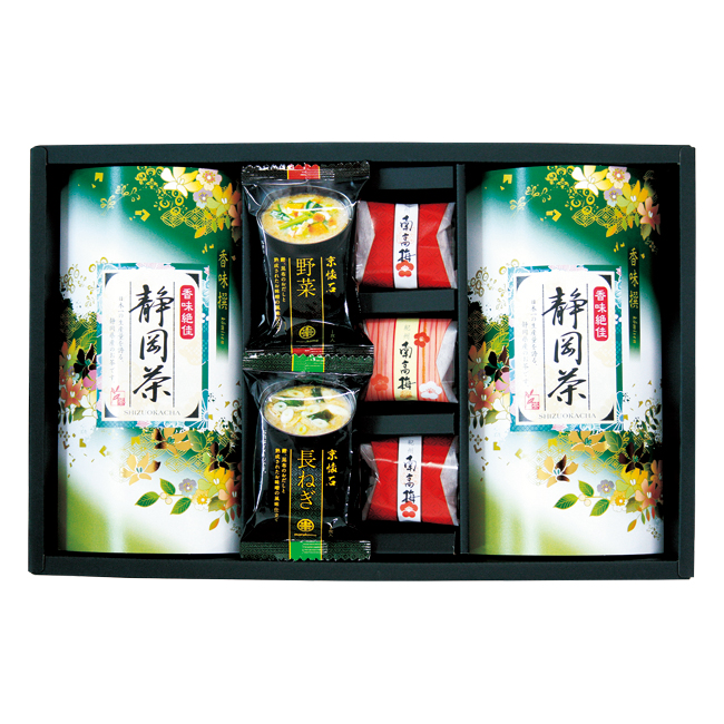 静岡茶・南高梅・味噌汁詰合せ（包装済）　No.50